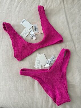 Hot Pink Textured Bikini Set